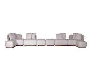 SOFÁ ELOS MODULAR COM 02 POLTRONAS (1,02 C X 0,71 L X 0,92H) 02 CHAISE (1,11 C X 1,38 X 0,92H) E 2 PUFFS (0,68LX 0,68C) 0,48H ASSENTO