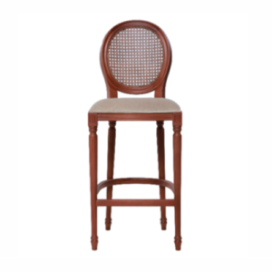 BANQUETA MEDALHÃO IMBUIA COM PALHA