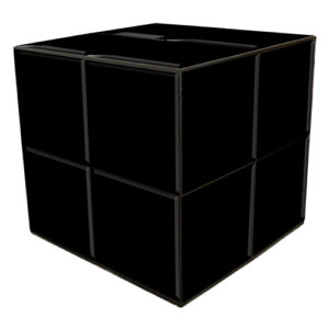 CUBO GLASS PRETO COM RODÍZIOS