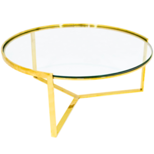 MESA CENTRO METAL COM TAMPO DE VIDRO M